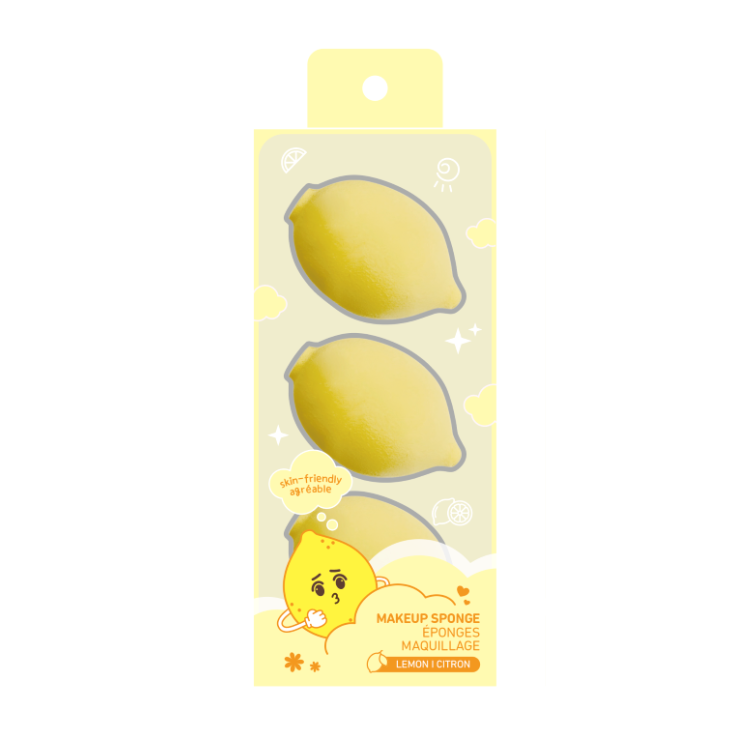 Fun Fruit sminkszivacs készlet 3db - citrom