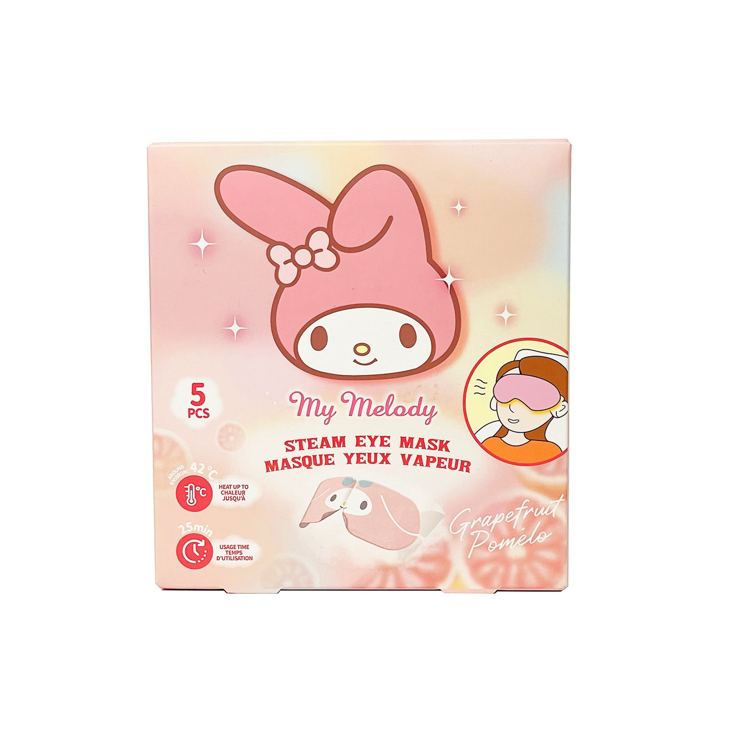 Sanrio kollekció - My Melody Steam szemmaszk grapefruit kivonattal 5db