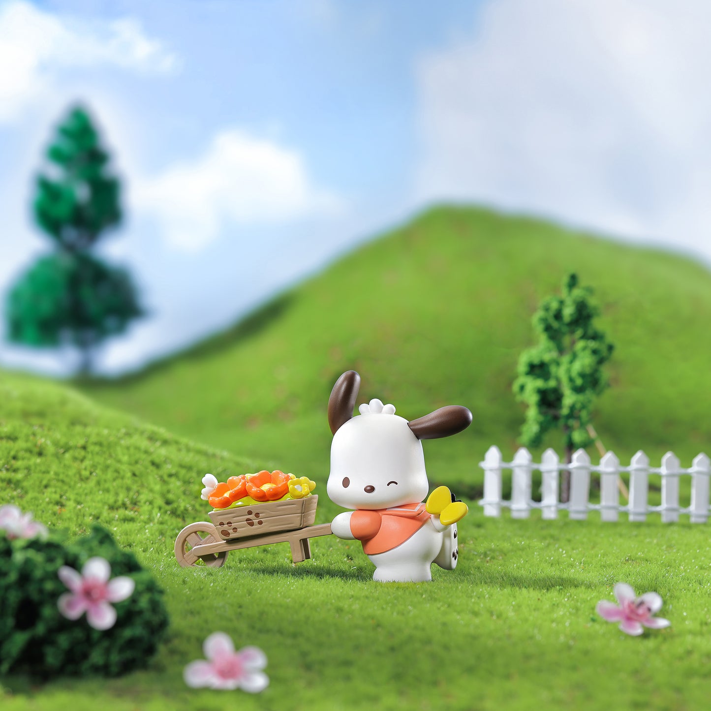 Sanrio Kollekció - Pochacco Virágos sorozat Zsákbamacska