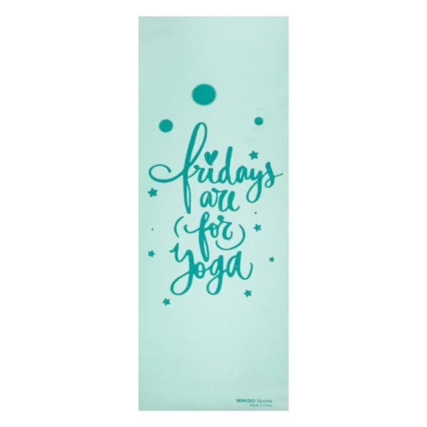 "fridays are for yoga" feliratos jógamatrac (mentazöld)