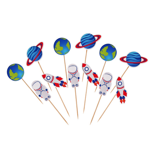 Süti dekoráció - Űrutazás 12db